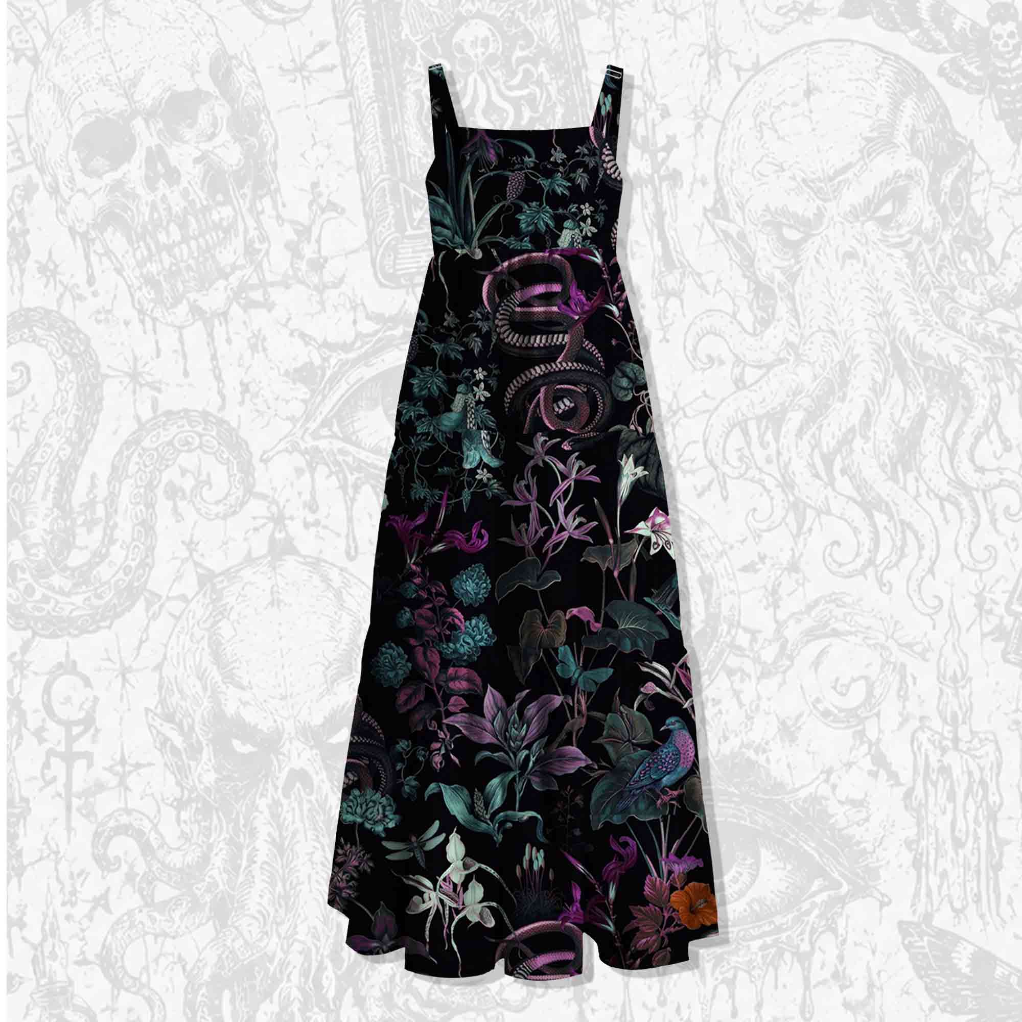 Forbidden Flora  Wide Straps Maxi Dress