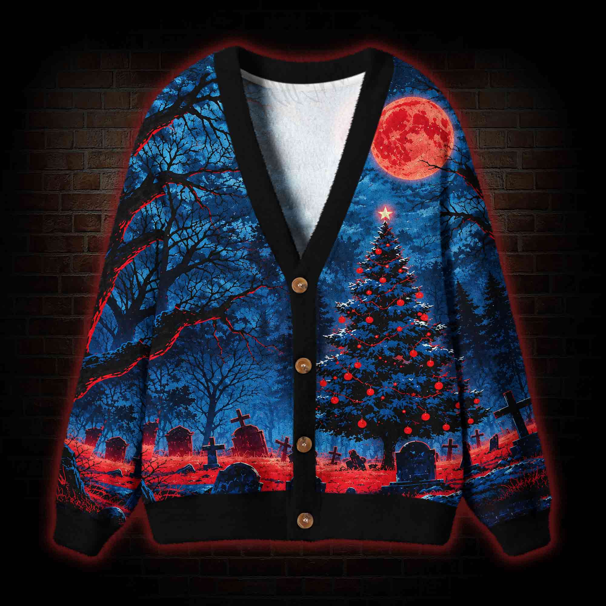 Spooky Christmas Cardigan Sweater