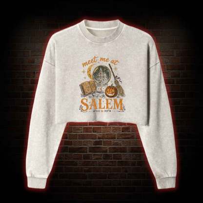 Meet Me at Salem Washed Cropped Sweatshirts