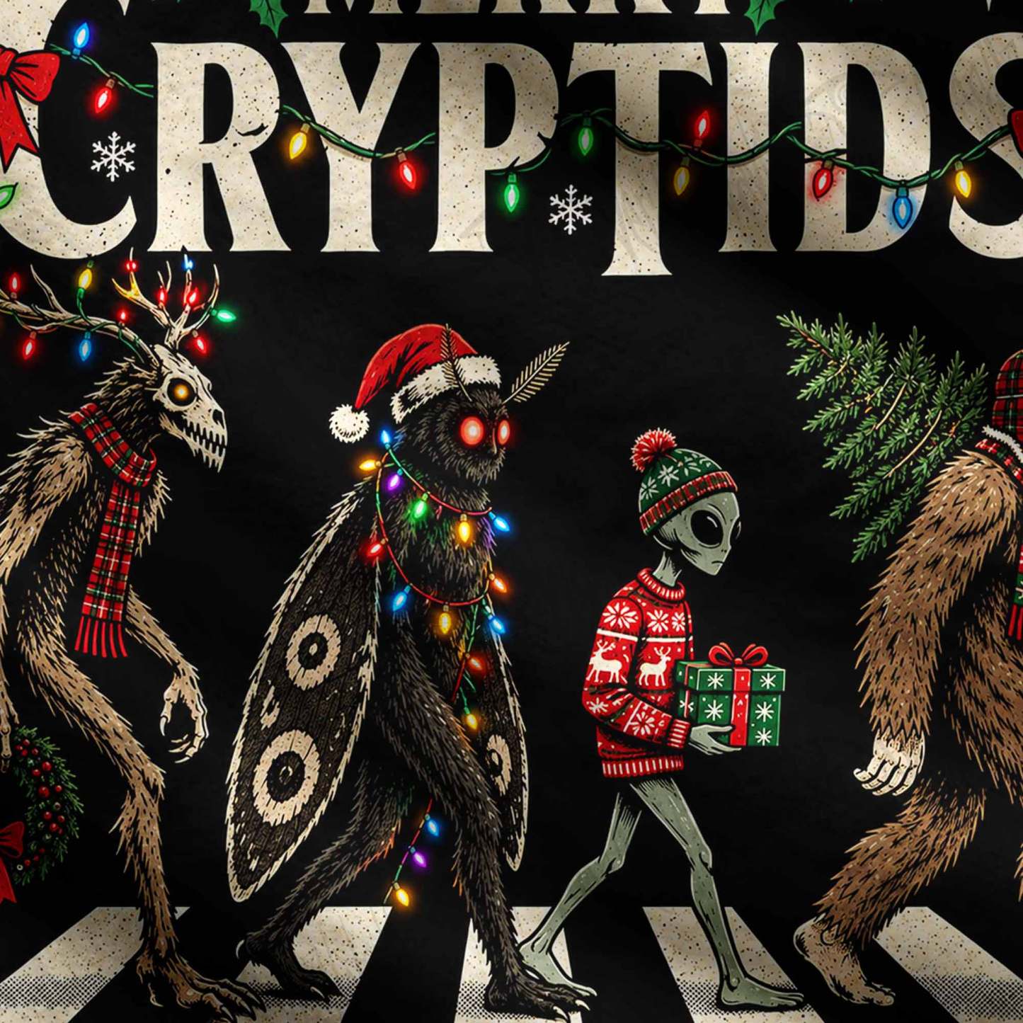 Merry Cryptids Ugly Sweatshirts