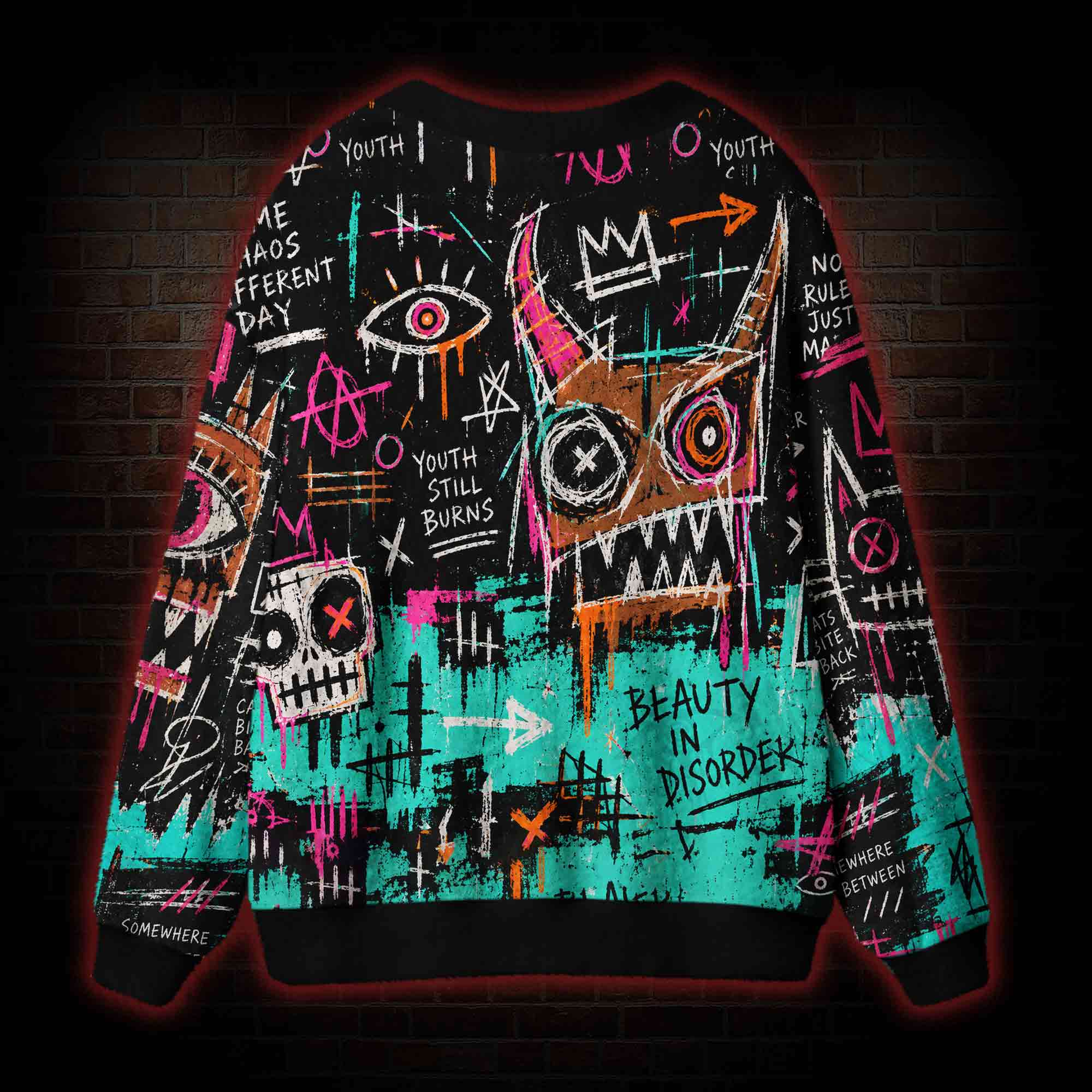 Neon Chaos Cardigan Sweater