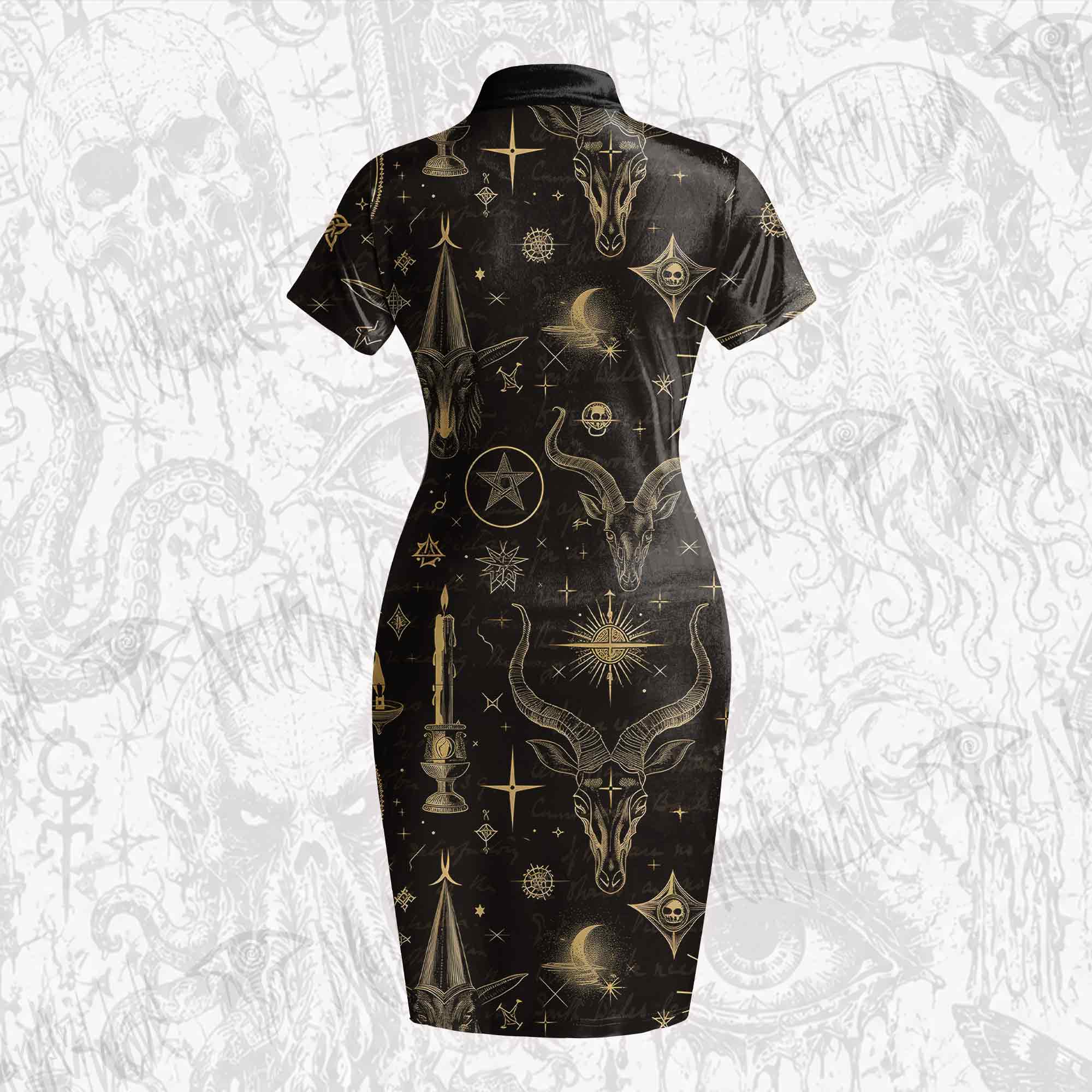 Baphomet Velvet Mini Dress