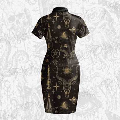 Baphomet Velvet Mini Dress