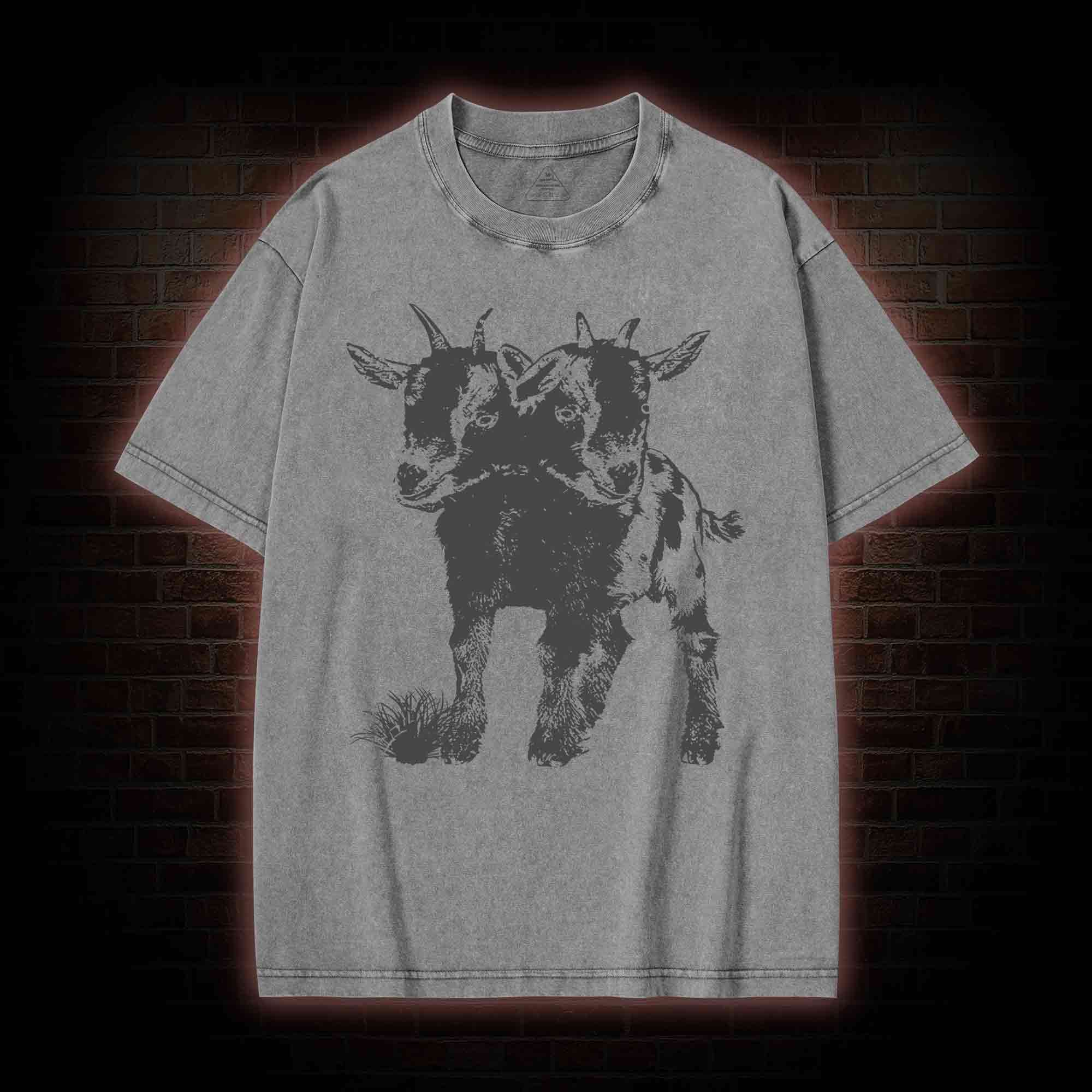 Two Headed Goat Washed T-shirt