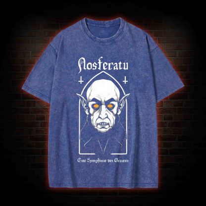 Nosferatu Symphonie Vampire Dracula Washed T-shirt
