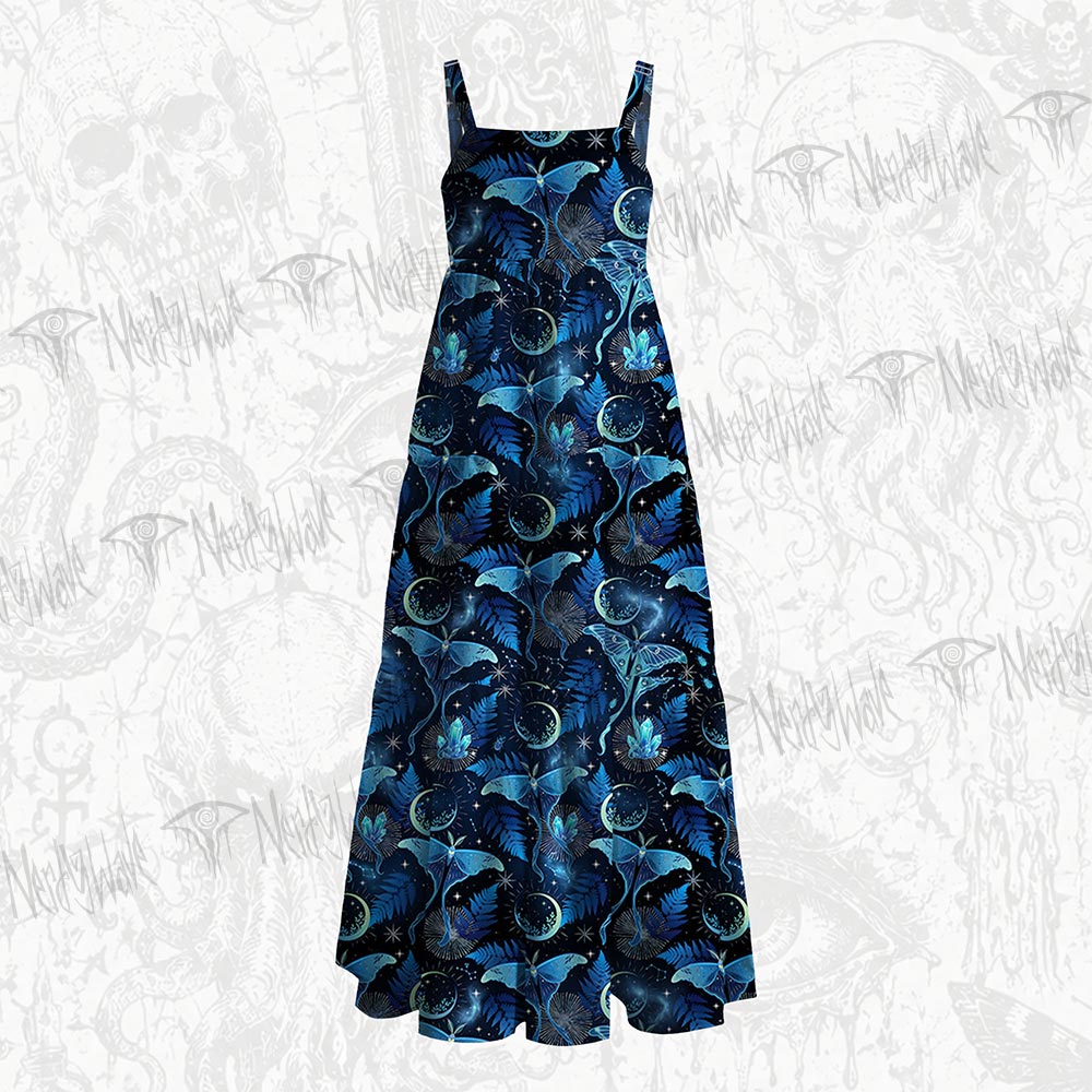 239Witchy Lunar Serpent Wildflower Wide Straps Maxi Dress