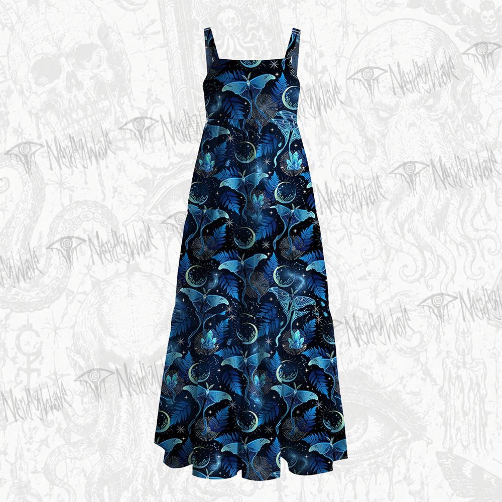 239Witchy Lunar Serpent Wildflower Wide Straps Maxi Dress