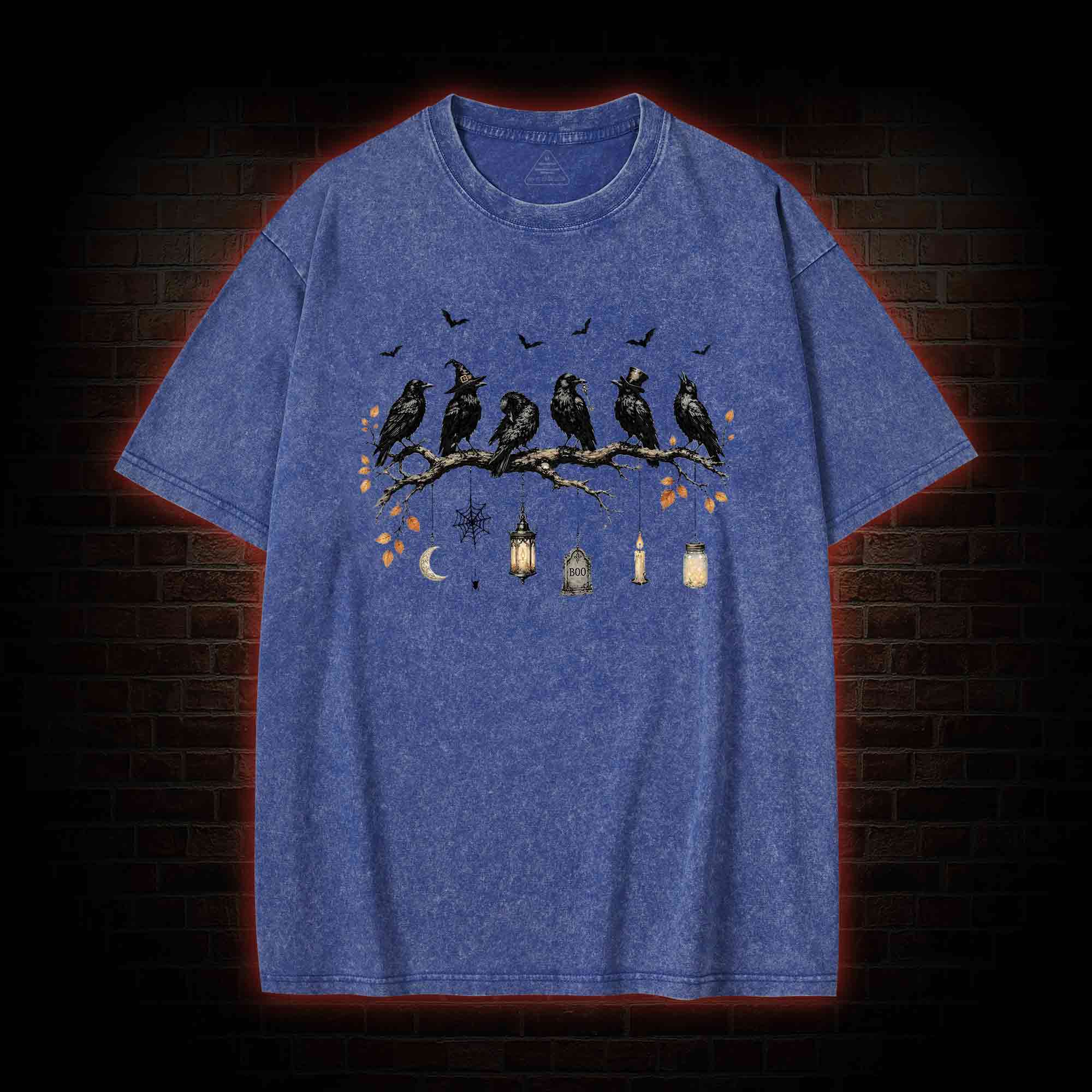 Black Crow Halloween Washed T-shirt