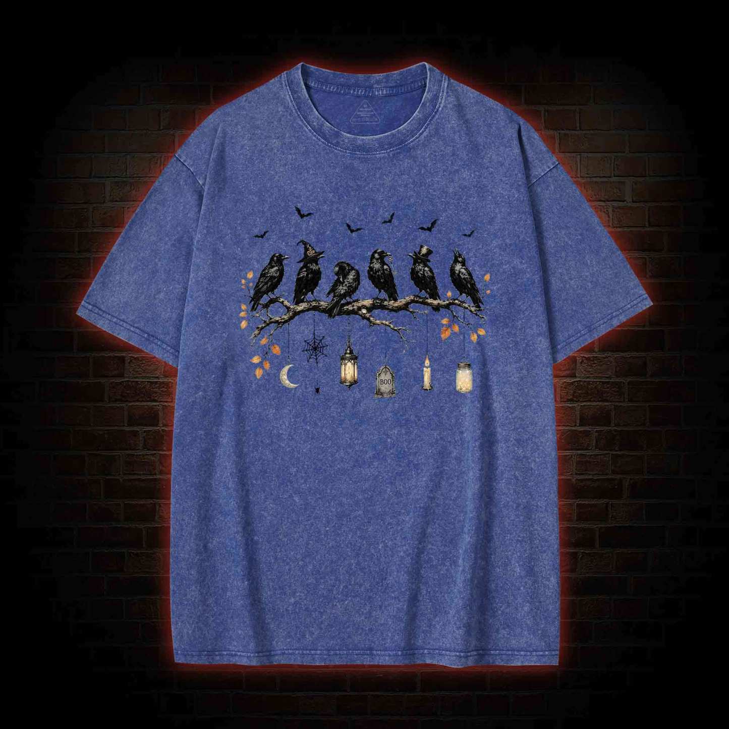 Black Crow Halloween Washed T-shirt