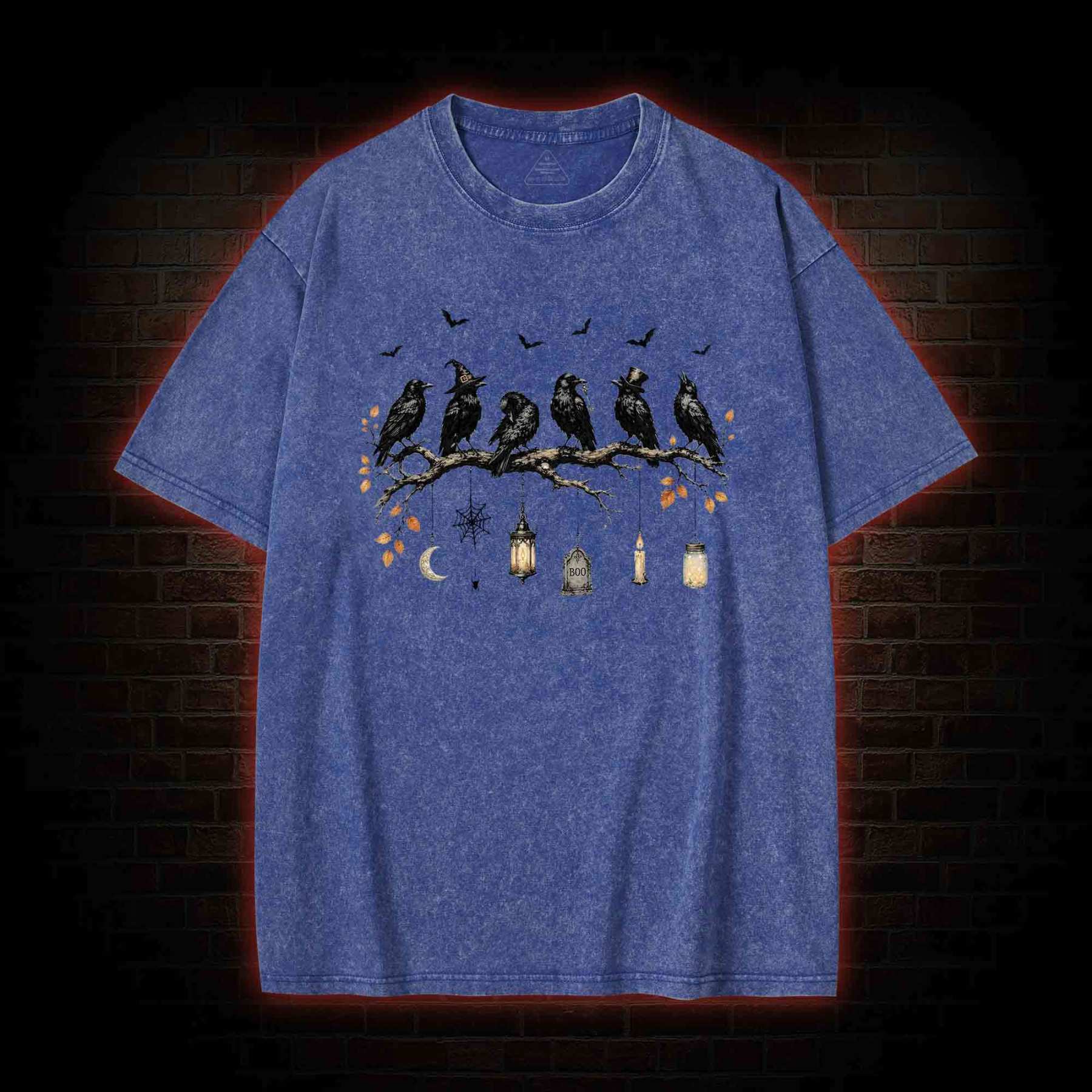 Black Crow Halloween Washed T-shirt