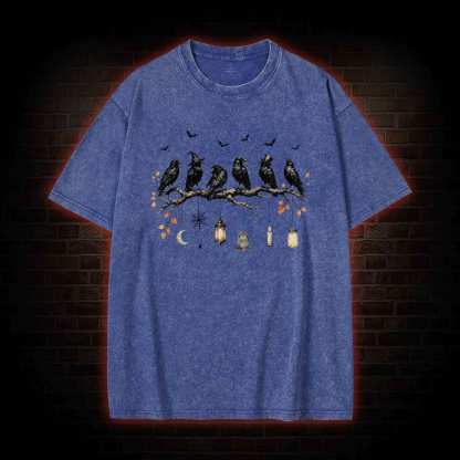 Black Crow Halloween Washed T-shirt
