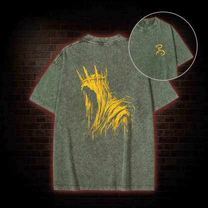 The King in Yellow Cthulhu Back Print Washed T-shirt