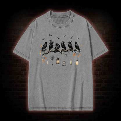 Black Crow Halloween Washed T-shirt