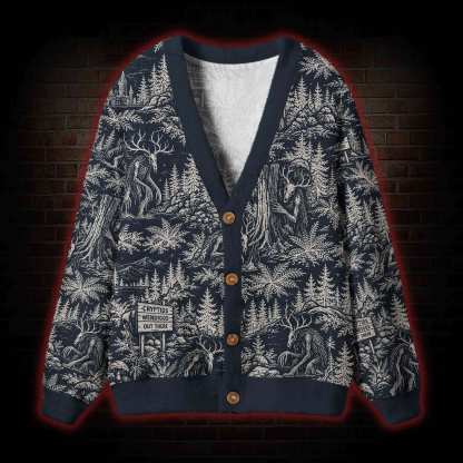 Midnight Forest Etching Cardigan Sweater