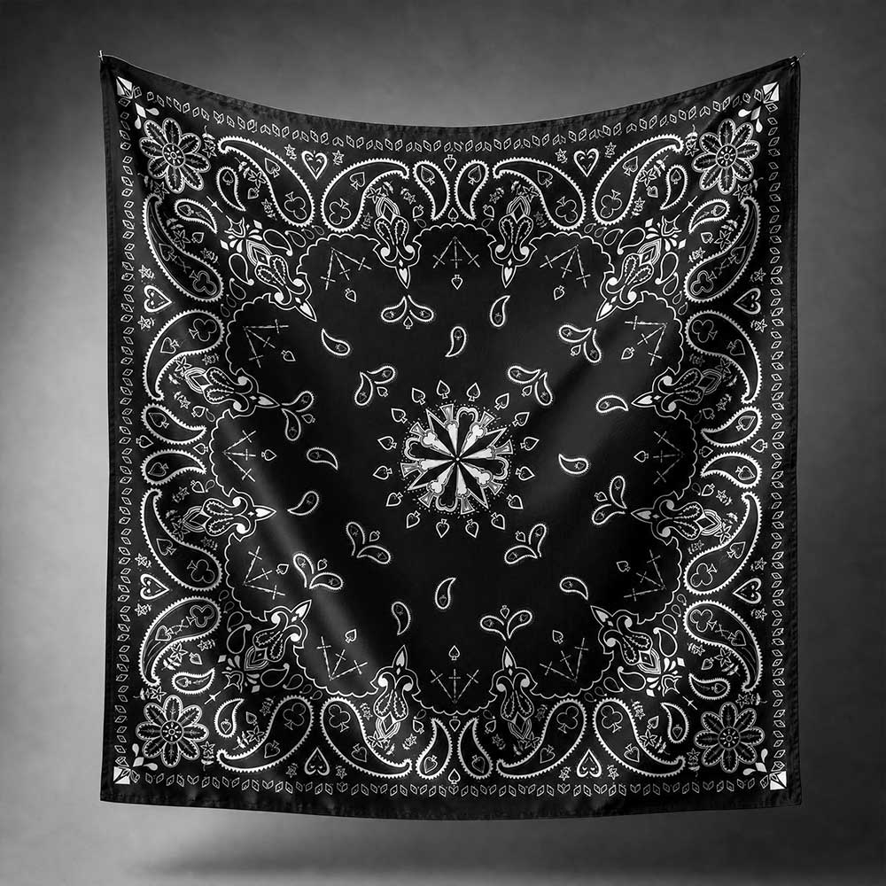 Black Paisley Square Scarf