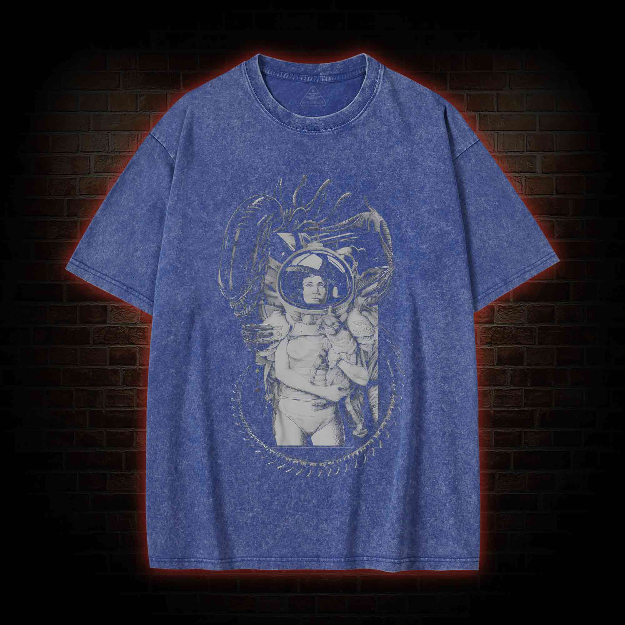 Alien Ripley Jonesy Sci-fi Horror Washed T-shirt