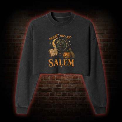 Meet Me at Salem Washed Cropped Sweatshirts
