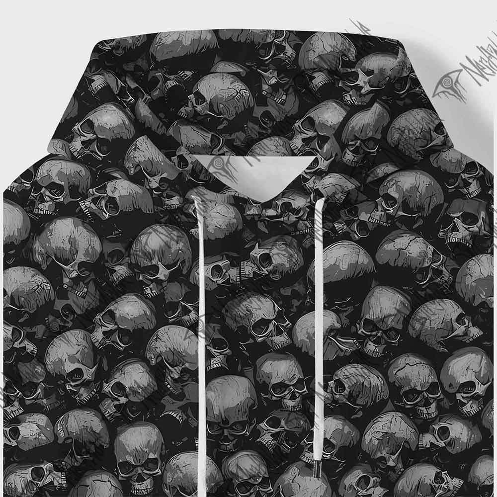 Skulls All Over Print Scuba Hoodie