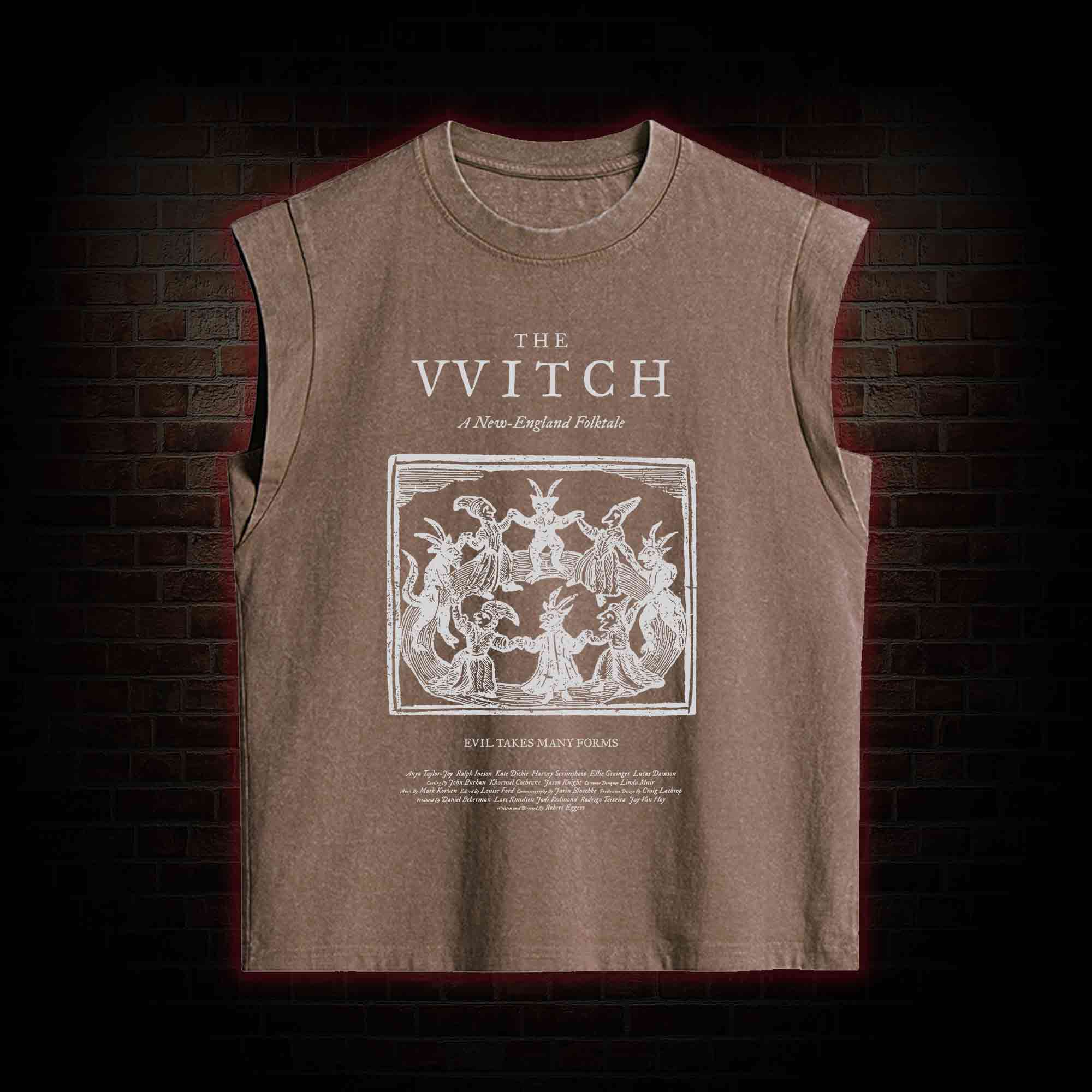 The Witch Retro Horror Folk Women's Washed Tank Top