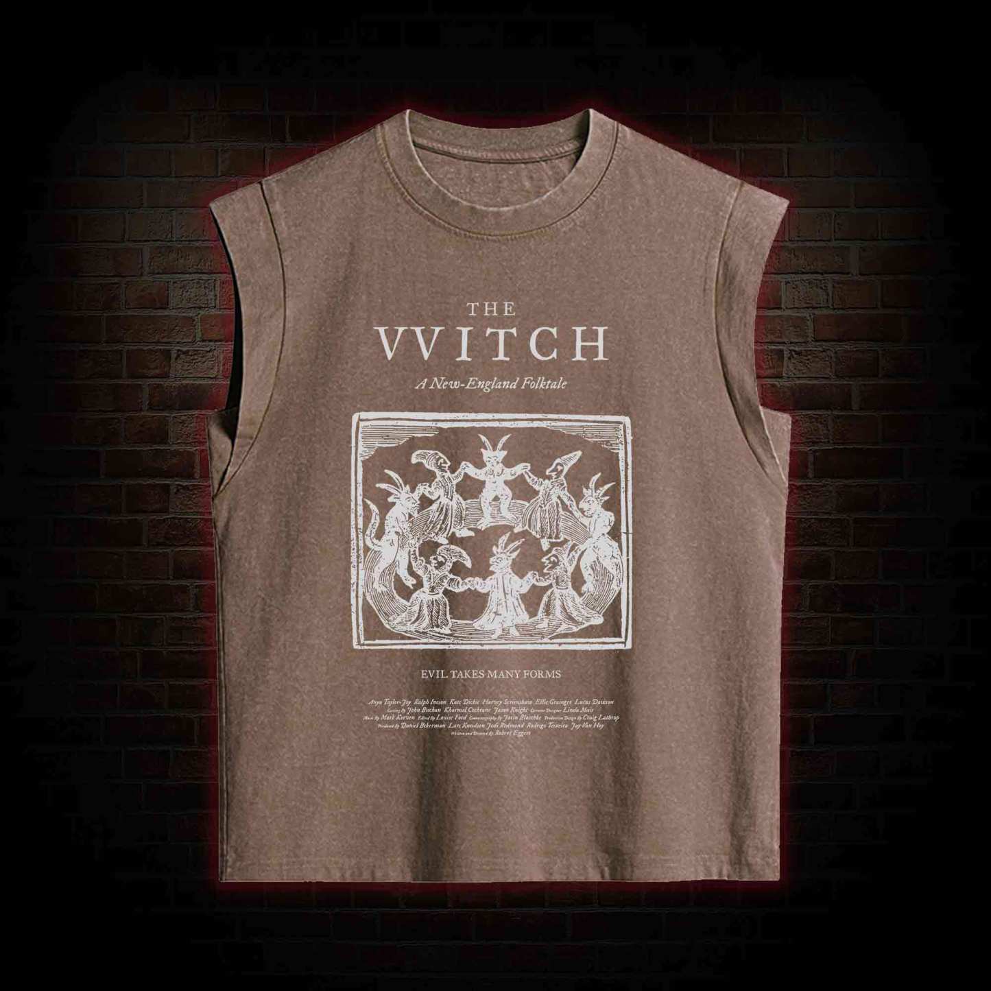 The Witch Retro Horror Folk Women's Washed Tank Top