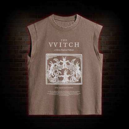 The Witch Retro Horror Folk Women's Washed Tank Top