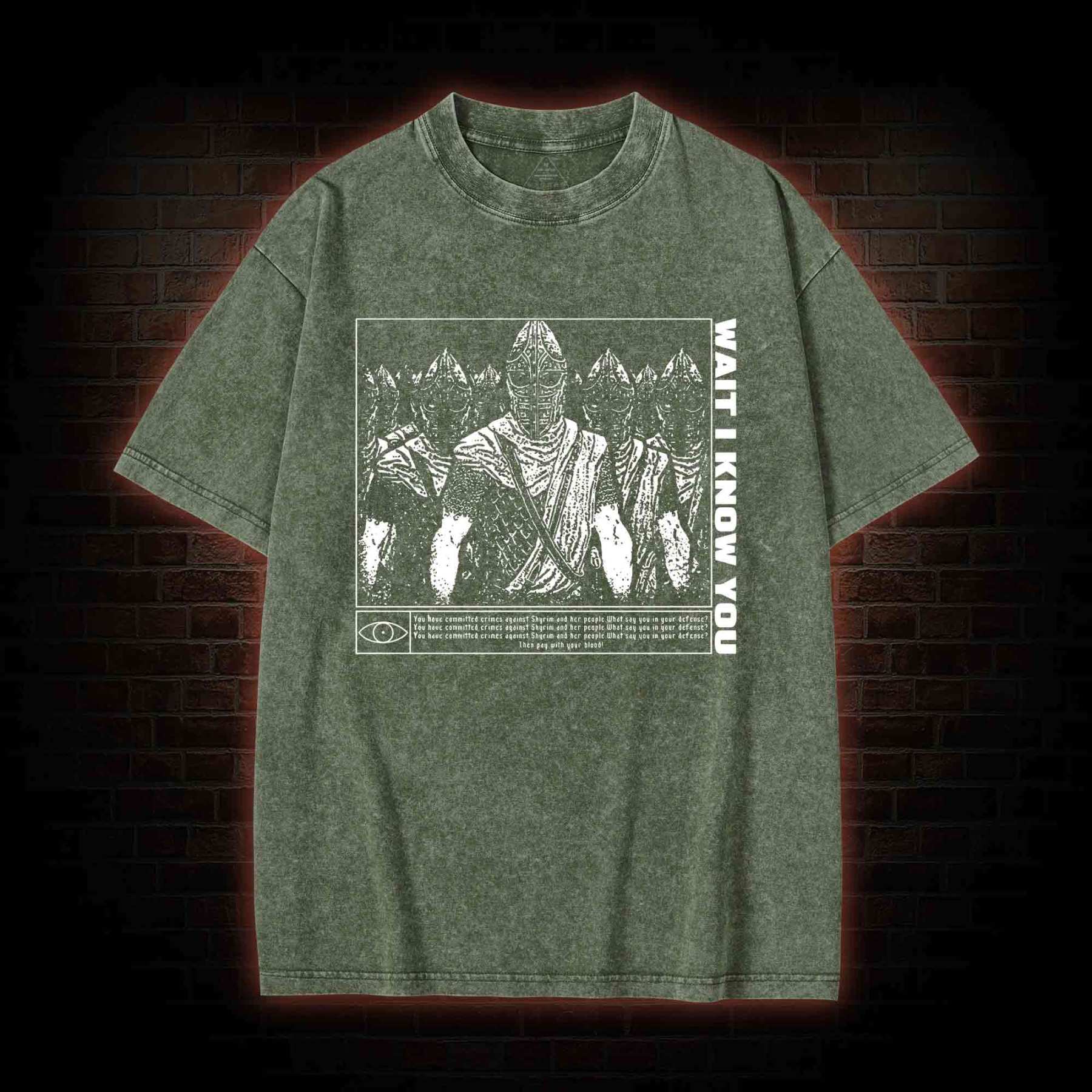 Wait I Know You. Skyrim Themed Washed T-shirt
