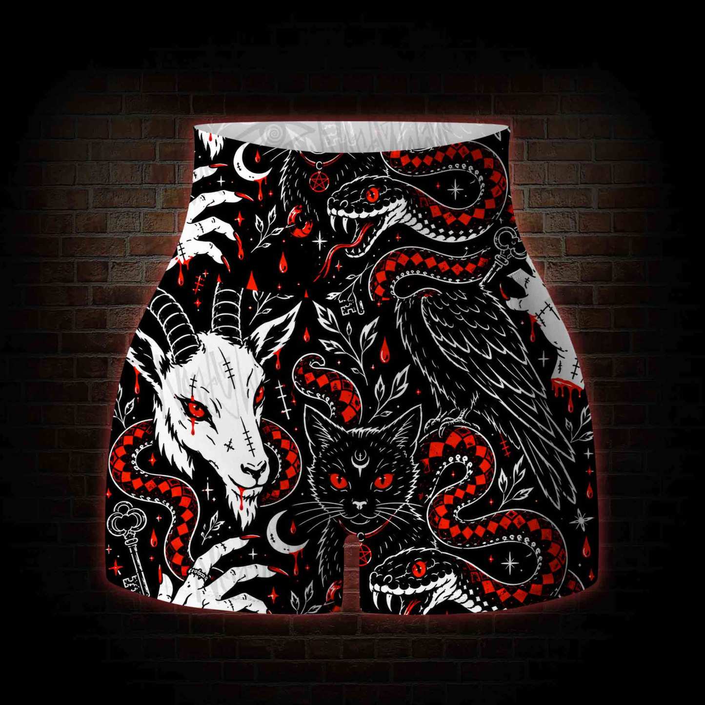 Baphomet Yoga Shorts