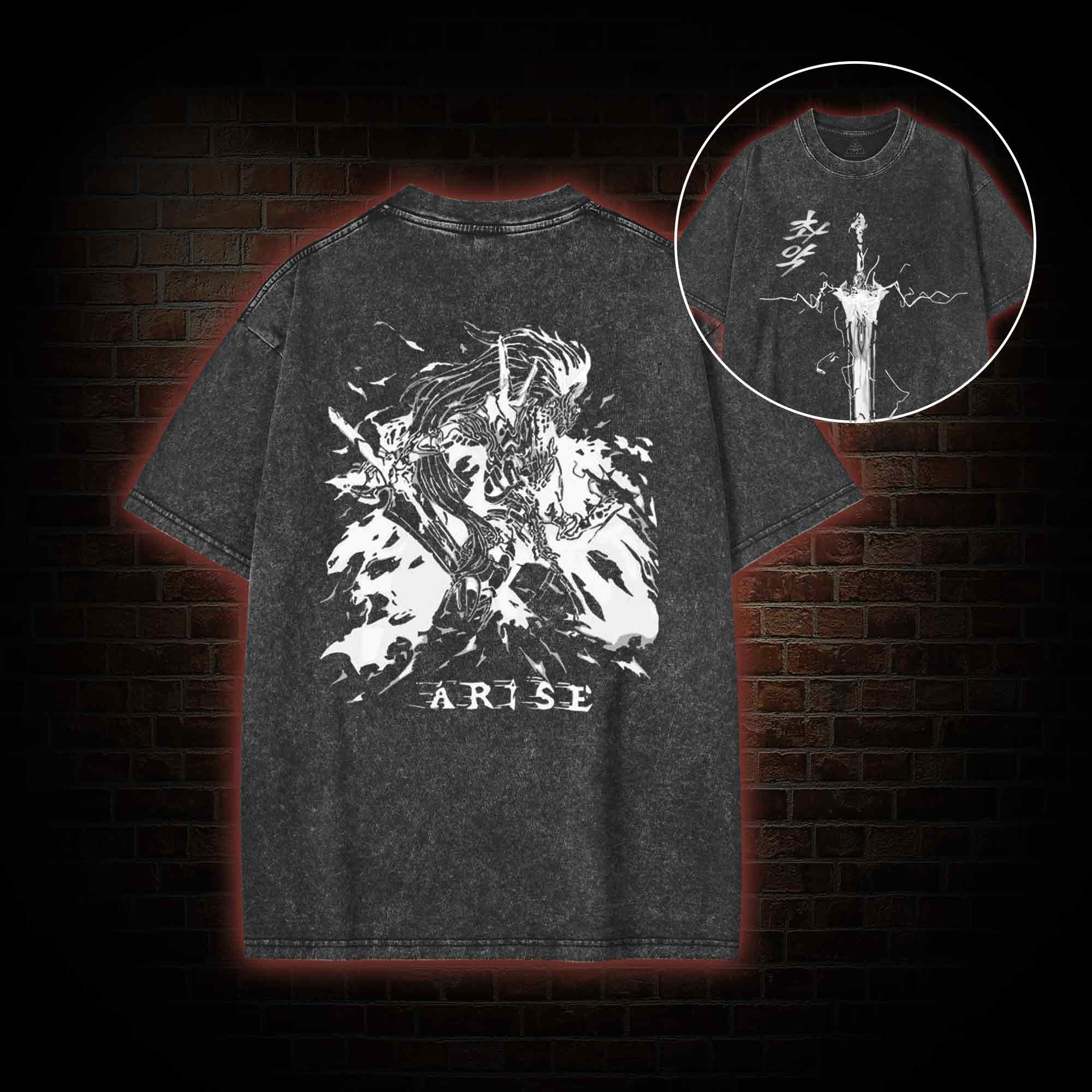 Weak Hunter Back Print Washed T-shirt