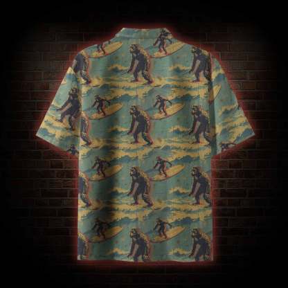 Bigfoot Surfing Button-up Shirt