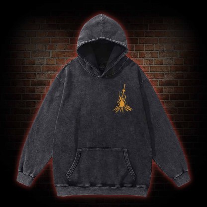 Praise the Sun Back Print Washed Hoodie