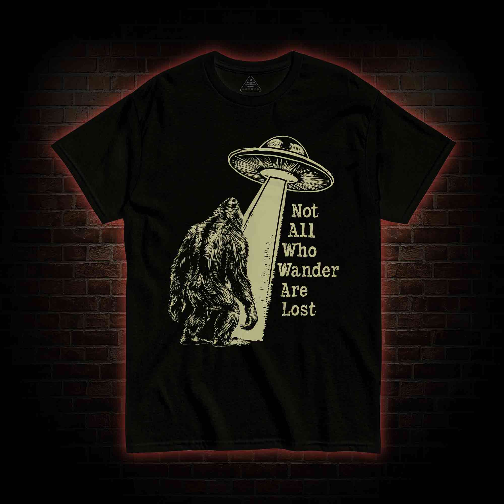 Not All Who Wander Are Lost Bigfoot UFO T-shirt