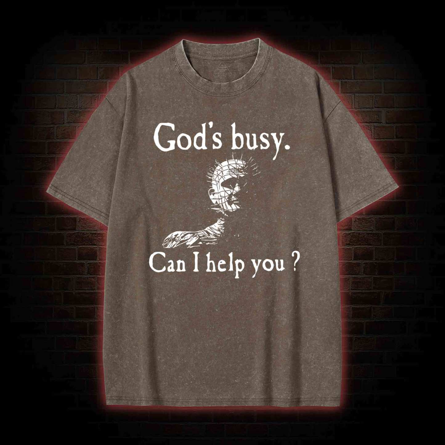 God’s Busy Can I Help You? Washed T-shirt