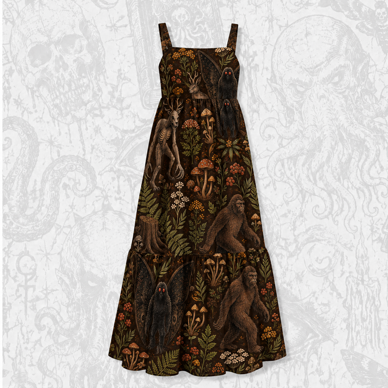 Folklore Cryptids Wide Straps Maxi Dress