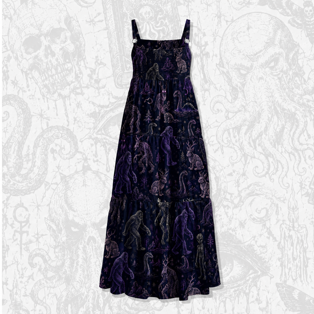 Cryptid Lore Wide Straps Maxi Dress