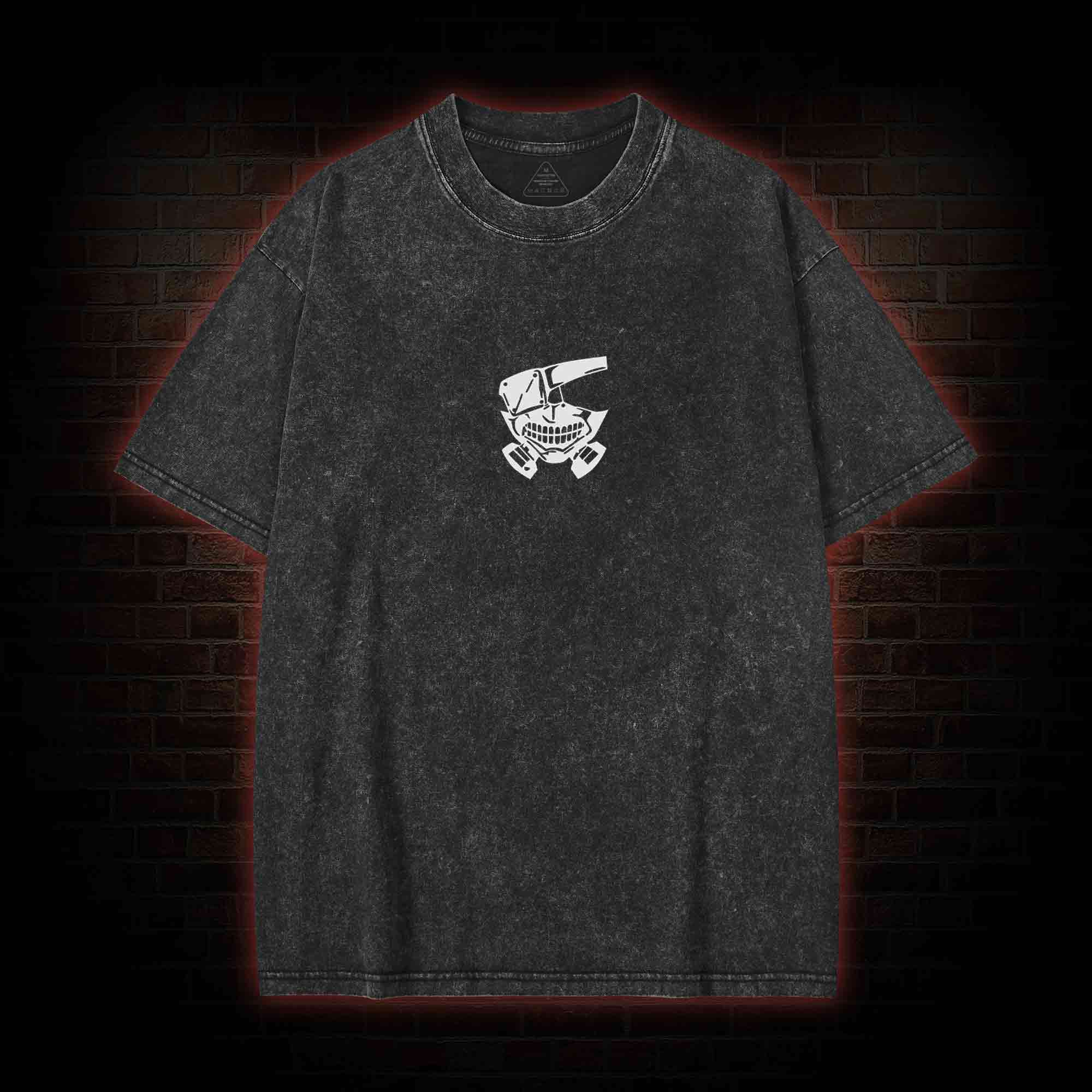 3304 Back Print Washed T-shirt