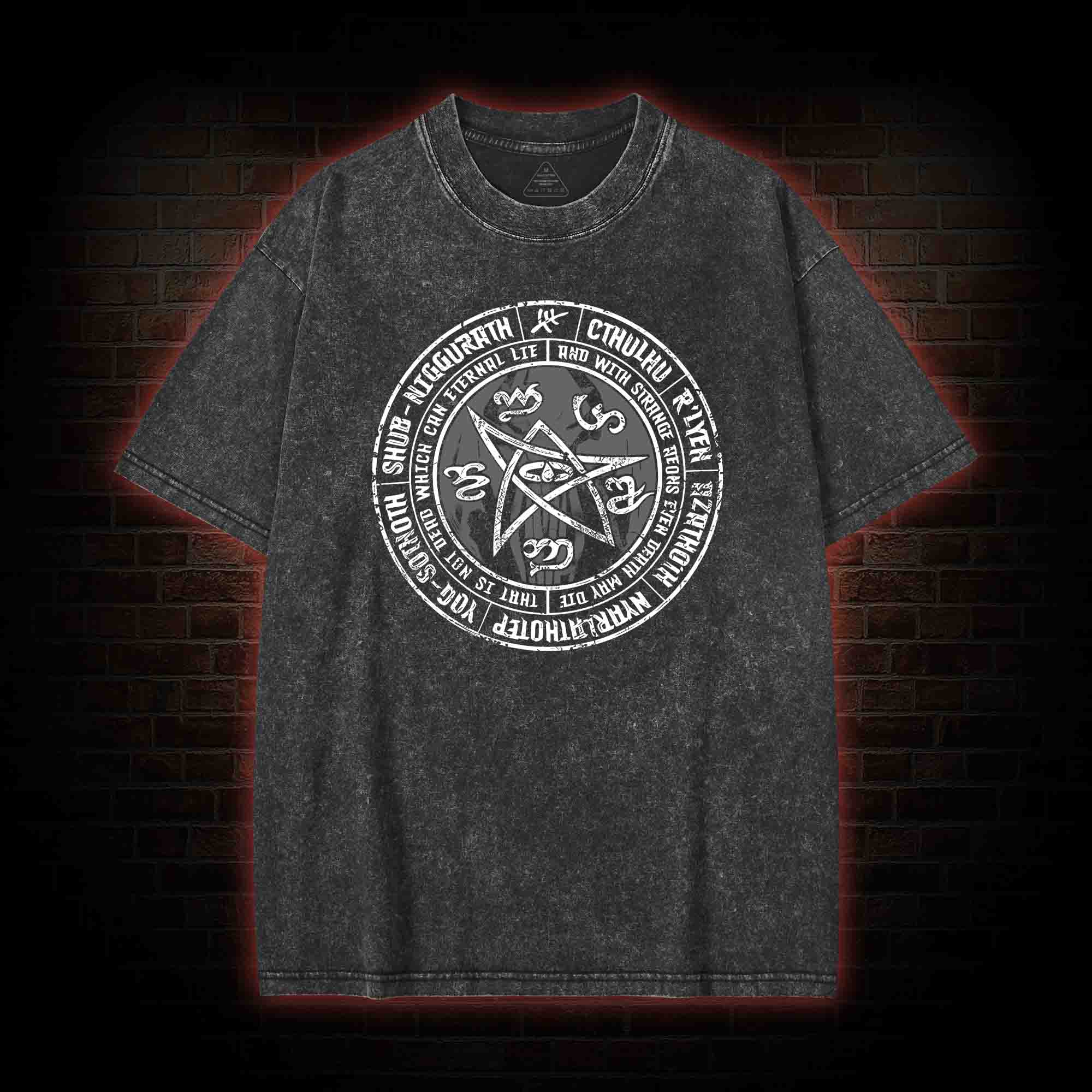 Cthulhu Elder Sign Washed T-shirt