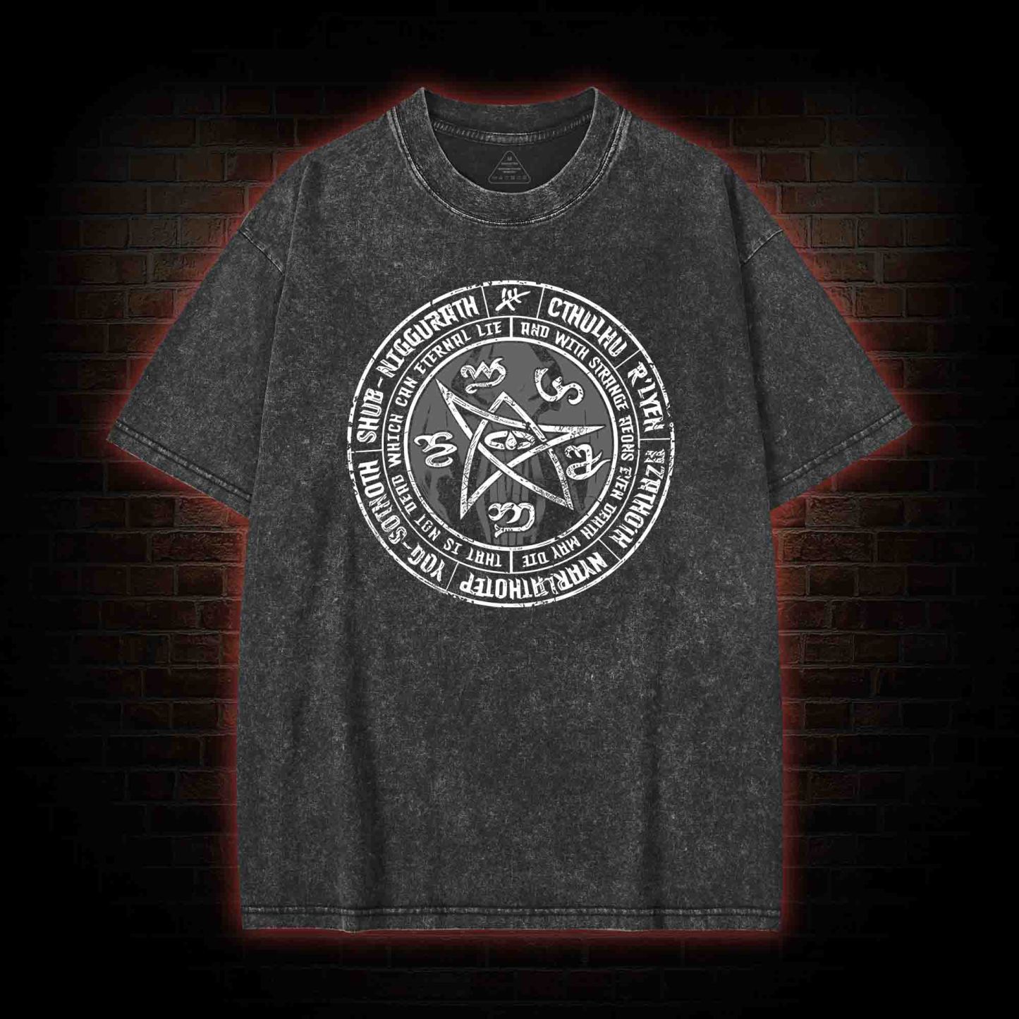 Cthulhu Elder Sign Washed T-shirt