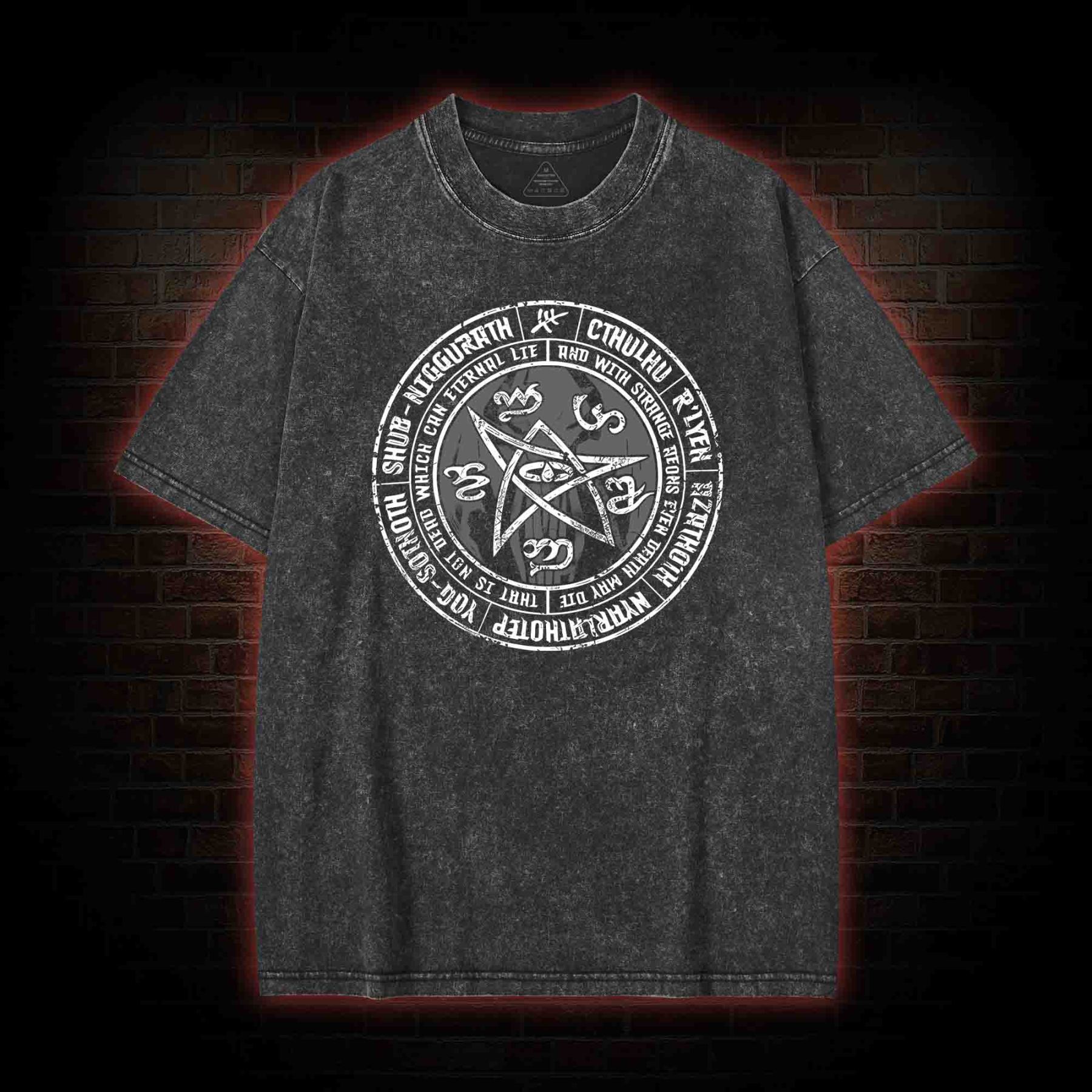 Cthulhu Elder Sign Washed T-shirt