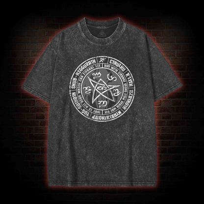 Cthulhu Elder Sign Washed T-shirt