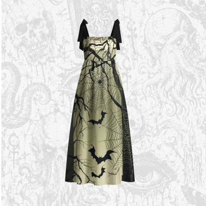 Spooky Forest Tie Shoulder Maxi Dress