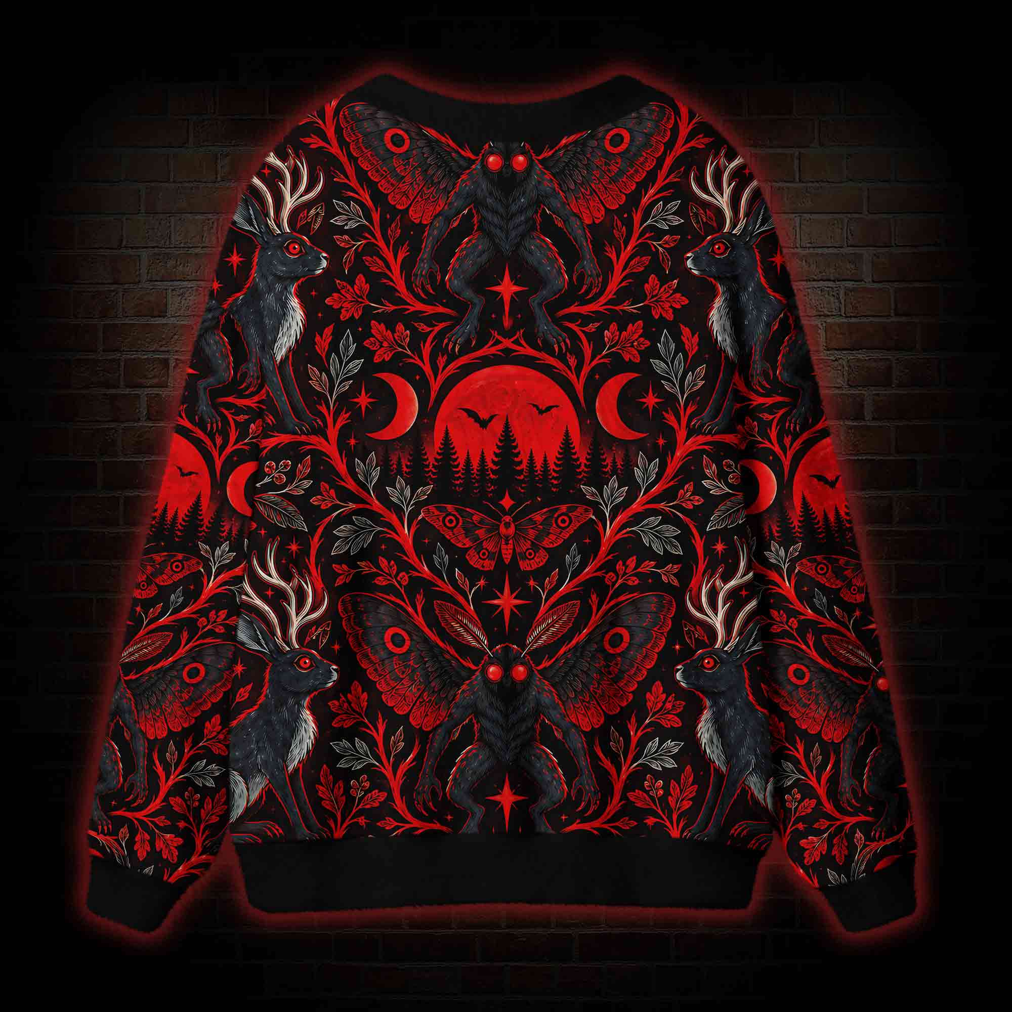 Crimson Omen Cardigan Sweater