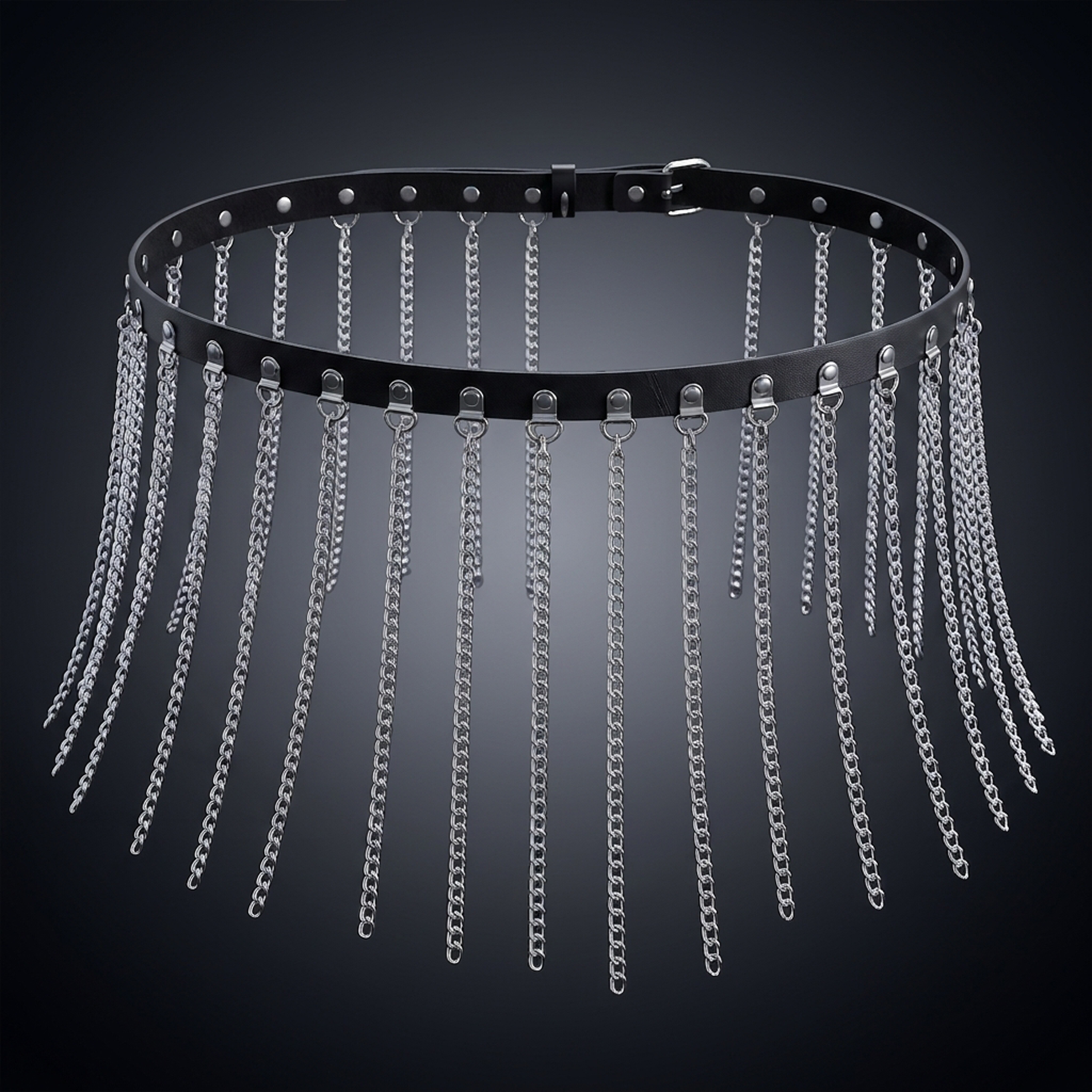 Punk Chain PU Leather Waist Chain Belt