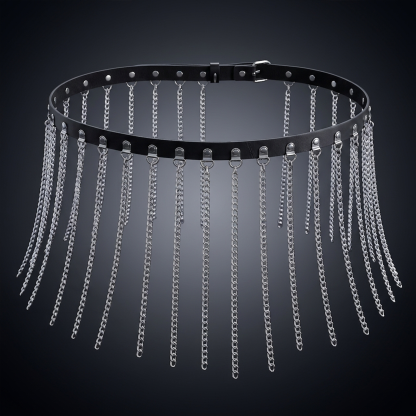 Punk Chain PU Leather Waist Chain Belt