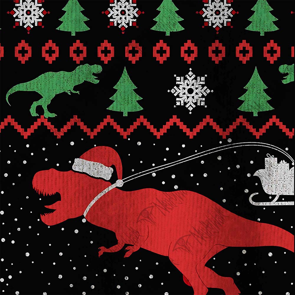 Dinosaur Santa Sleigh Holiday Party Gift Ugly Sweatshirts