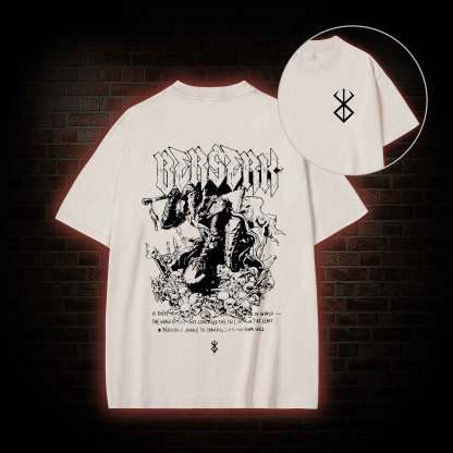 3877 Back Print Washed T-shirt