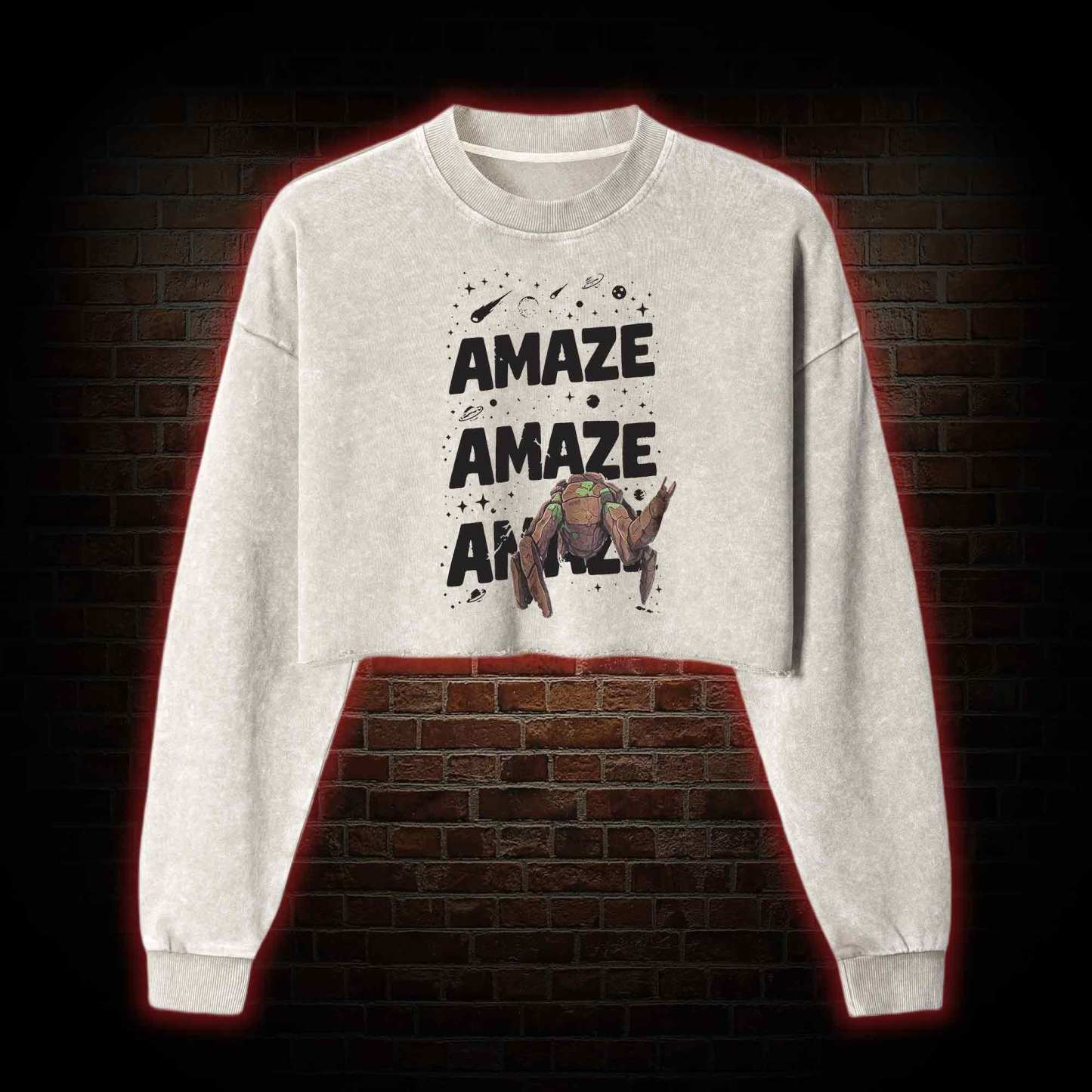 Amaze! Amaze! Amaze! Washed Cropped Sweatshirts