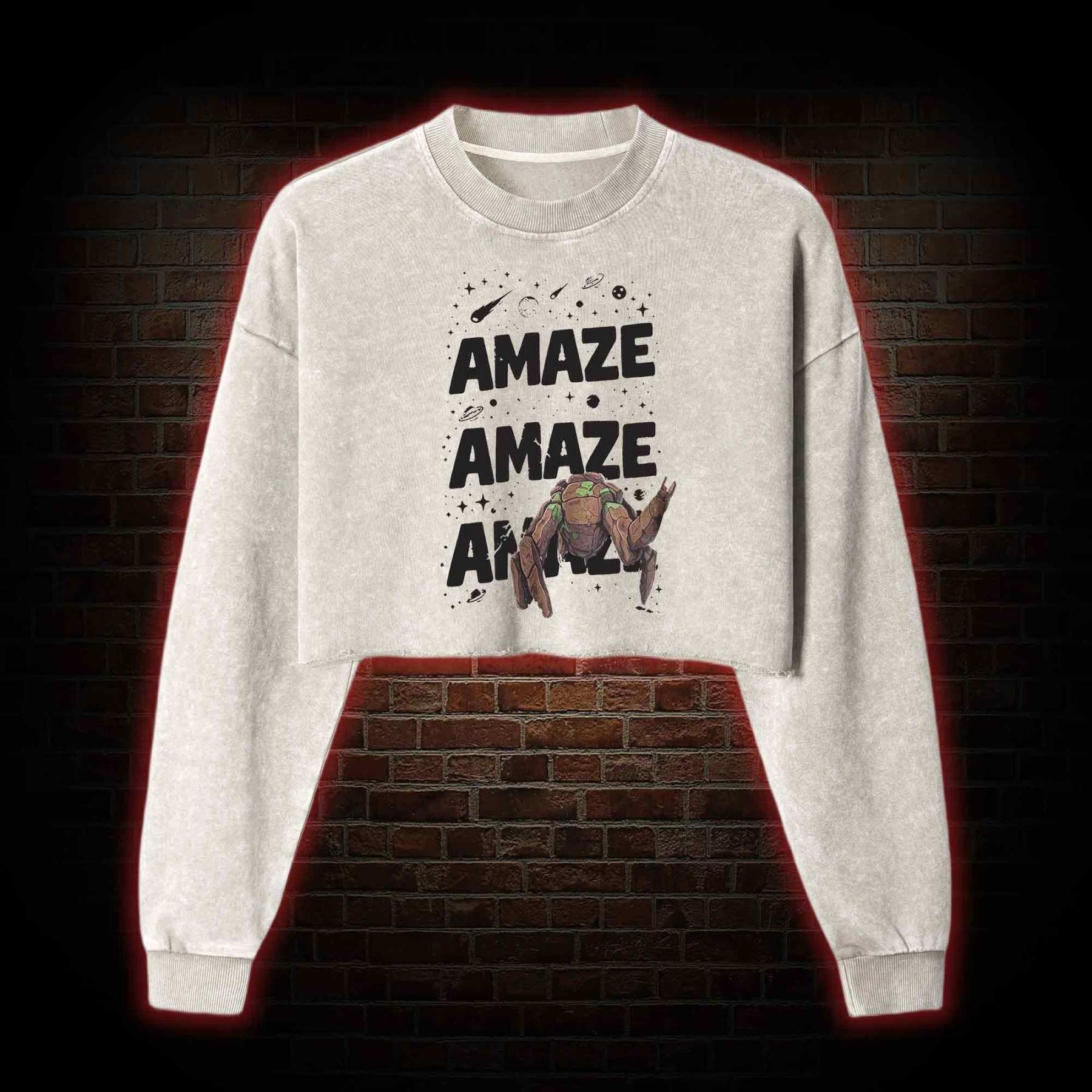Amaze! Amaze! Amaze! Washed Cropped Sweatshirts