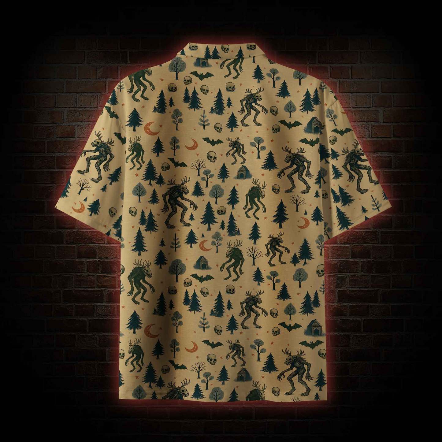 Wendigo in the Forest Button-up Shirt