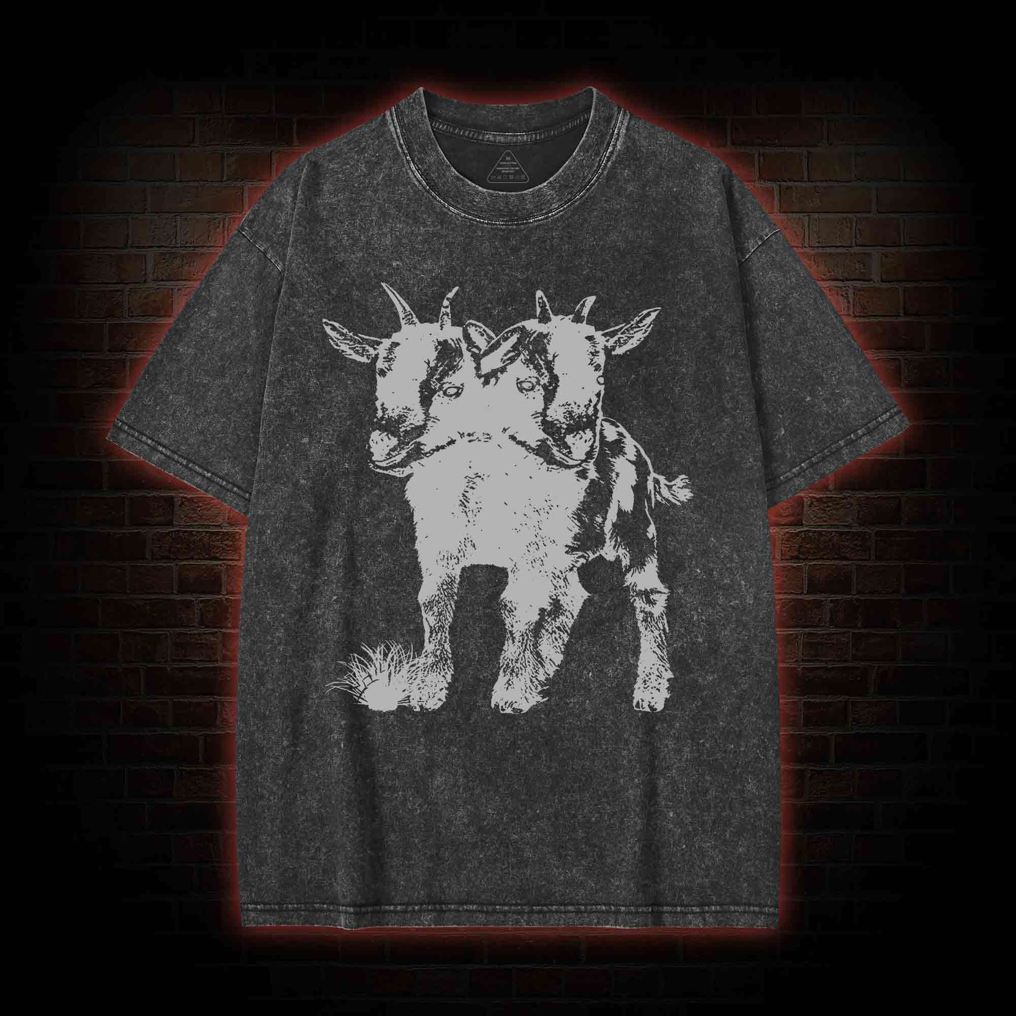 Two Headed Goat Washed T-shirt