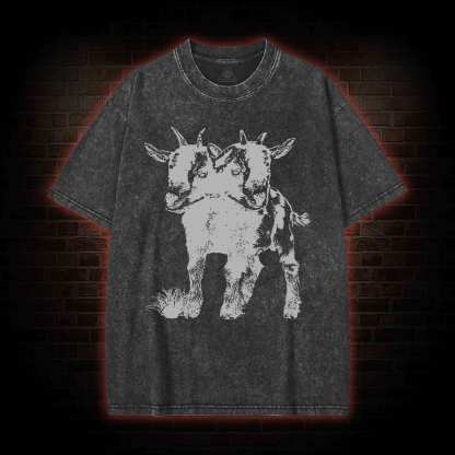 Two Headed Goat Washed T-shirt